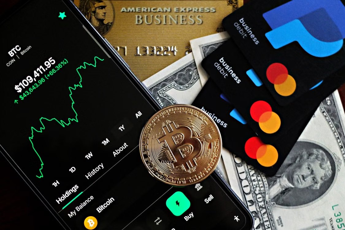 Financial charts on a screen